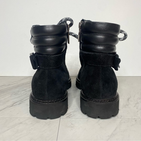 Aquatalia Mayra Weatherproof Lace Up Black Suede Boot 9 1/2 - Picture 3 of 14